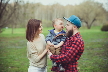 Happy family in the park