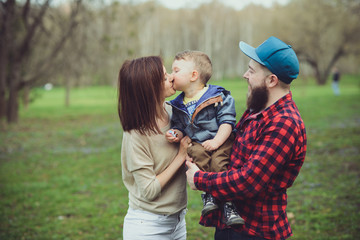 Happy family in the park