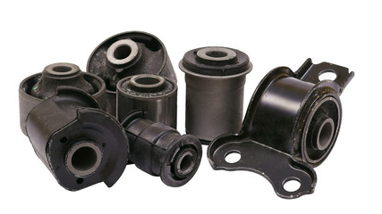 a lot of silent blocks for the car on a white background