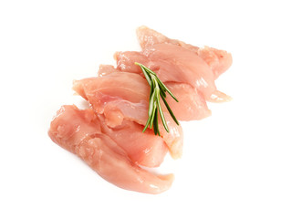 raw chicken fillet on a white background