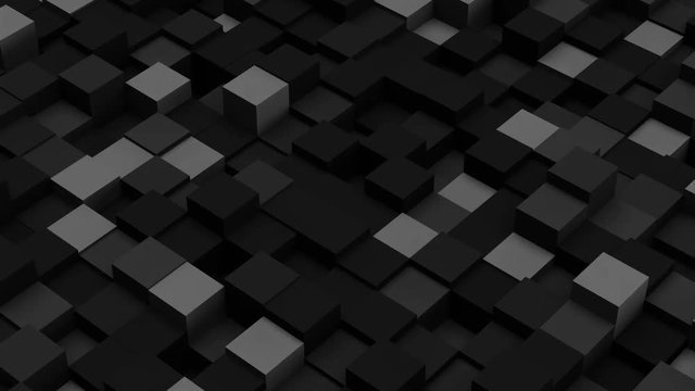 Dark grey 3D boxes. Loopable abstract background. 4k UHD (3840x2160)
