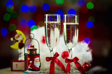 Christmas still life Champagne