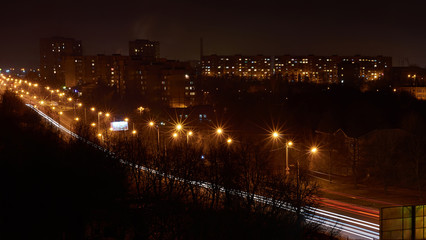 Panorama of the city at night