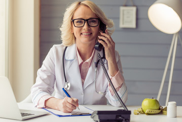 Beautiful old female doctor