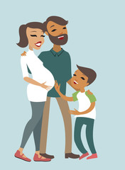 Family With Pregnant Mother