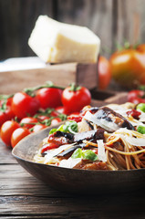 Italian traditional pasta alla norma