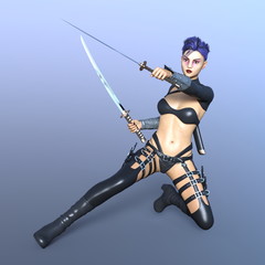 Obraz premium 女性剣士の3DCG 