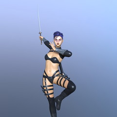 Obraz premium 女性剣士の3DCG 