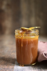 Homemade melted caramel.