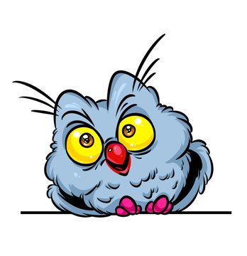 Owl bird cartoon illustration isolated image animal character

