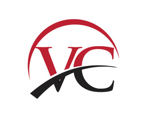 VC red ;letter logo swoosh