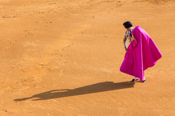 Torero in der Stierkampfarena La Real Maestranza in Sevilla, Andalusien, Spanien