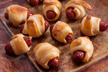 Pigs in Blankets - Mini Pretzel Dog Homemade snack food