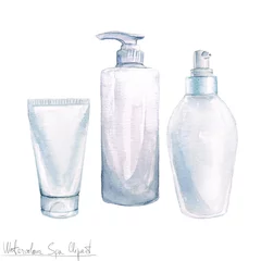 Foto op Canvas Watercolor SPA Clipart - Collection of SPA and Beauty products and elements, isolated © nataliahubbert