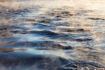 Water vapor on surface of cold water