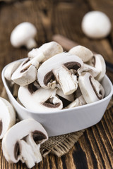 Portion of white Mushrooms