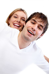 Obraz premium Young smiling couple.