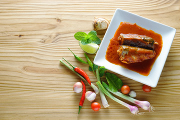 Spicy fish Canned Sardines Salad, Thai food