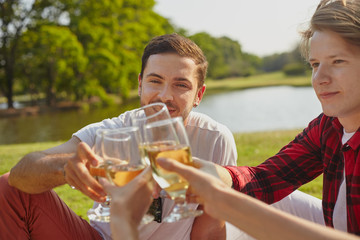 Meeting for the wine in the park