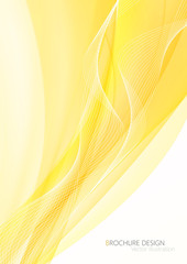 Abstract yellow waves - data stream concept. Vector illustration