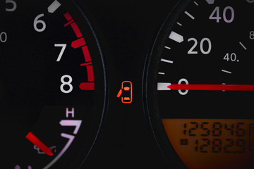 Fototapeta premium Car Dashboard with Odometer