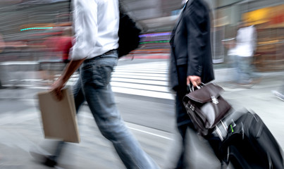 group of business people in the street