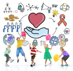 Charity Donation Children Give Love Concept