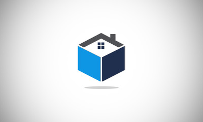  box abstract house logo