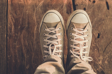 Stop just this walk on old wood vintage backgrounds