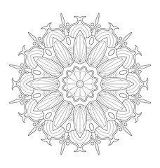 Decorative mandala illustration for adult coloring, well arranged group and easy to edit