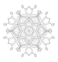 Decorative mandala illustration for adult coloring, well arranged group and easy to edit