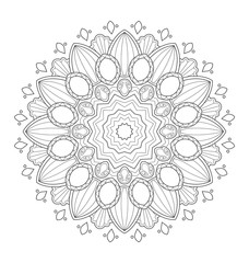 Decorative mandala illustration for adult coloring, well arranged group and easy to edit