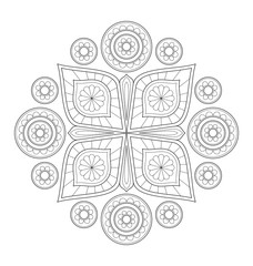 Decorative mandala illustration for adult coloring, well arranged group and easy to edit