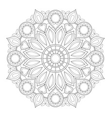 Decorative mandala illustration for adult coloring, well arranged group and easy to edit