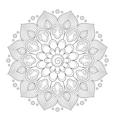 Decorative mandala illustration for adult coloring, well arranged group and easy to edit