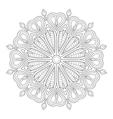 Decorative mandala illustration for adult coloring, well arranged group and easy to edit