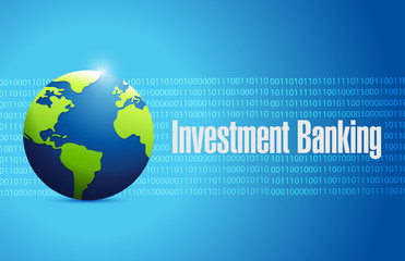 investment banking globe binary sign concept