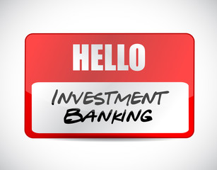 investment banking name tag sign concept