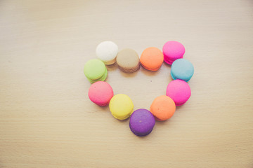 macaron on wood table