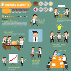 business Infographics. business in various pose of business conc