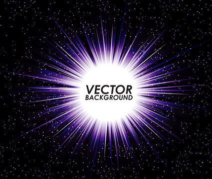 Abstract Digital Background Design With Purple Burst, Lens Flare. Vector Illustration