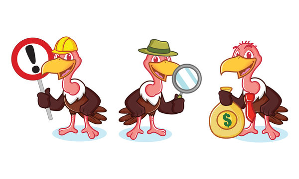 Vulture Mascot Vector with money
