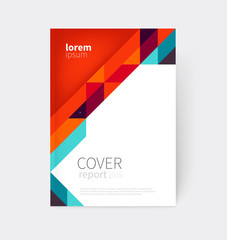 Cover design. Brochure, flyer, annual report cover template. a4 size. modern Geometric Abstract background. blue, yellow and red diagonal lines. vector-stock illustration EPS 10