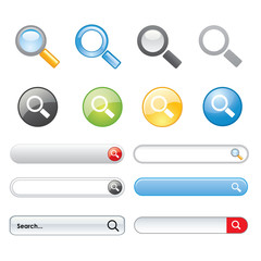 Search button Icon Symbol design elements website Vector