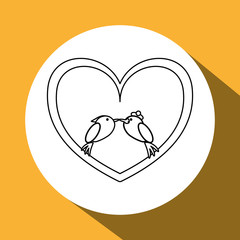 Love with bird design, vector illustration