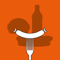 sausage icon design, vector illustration