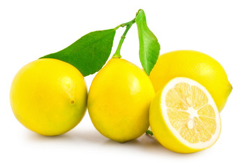 Lemons isolated on white background