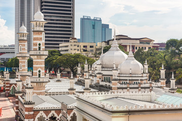 Jama mosque and office towers in Kuala Lumpur