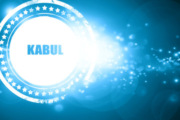 Blue stamp on a glittering background: kabul