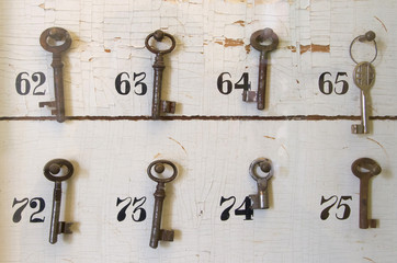 Vintage keys with numbers